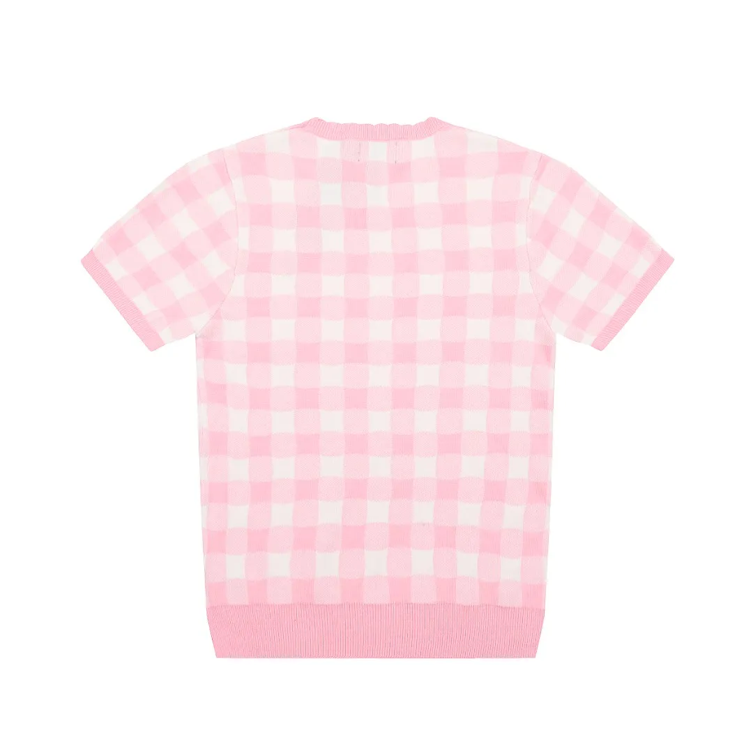 P150 💰 "Top quality" Style number: DS215# (on sale all year round) [Ralph Lauren plaid jacquard basic pony embroidered logo knitted round neck short sleeves] ✅Ralph Lauren Ralph Lauren all-match goddess style plain plaid knitted round neck pullover short sleeves for all seasons ✅Main provider of platform live broadcast Wholesale entities ✅ZP quality 1:1 version Scan the code to enter the GF website Counter quality ✅Detailed quality The only one in Guangzhou Imported quality cotton yarn, focusing on high-end, cost-effective, good quality needless to say ✅The version restores the original version, loose, comfortable and stress-free, simple is high-end, classic is eternal, ✅The upper body is simple and easy to match, a must-have for goddess ootd. Good-looking clothes are never picky. A must-have in the goddess' wardrobe. Size: S-L Color: Navy Gray Yellow Pink Light Blue Red